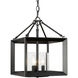 Smyth 3 Light 12 inch Matte Black Mini Chandelier Ceiling Light in Clear Glass, Mini